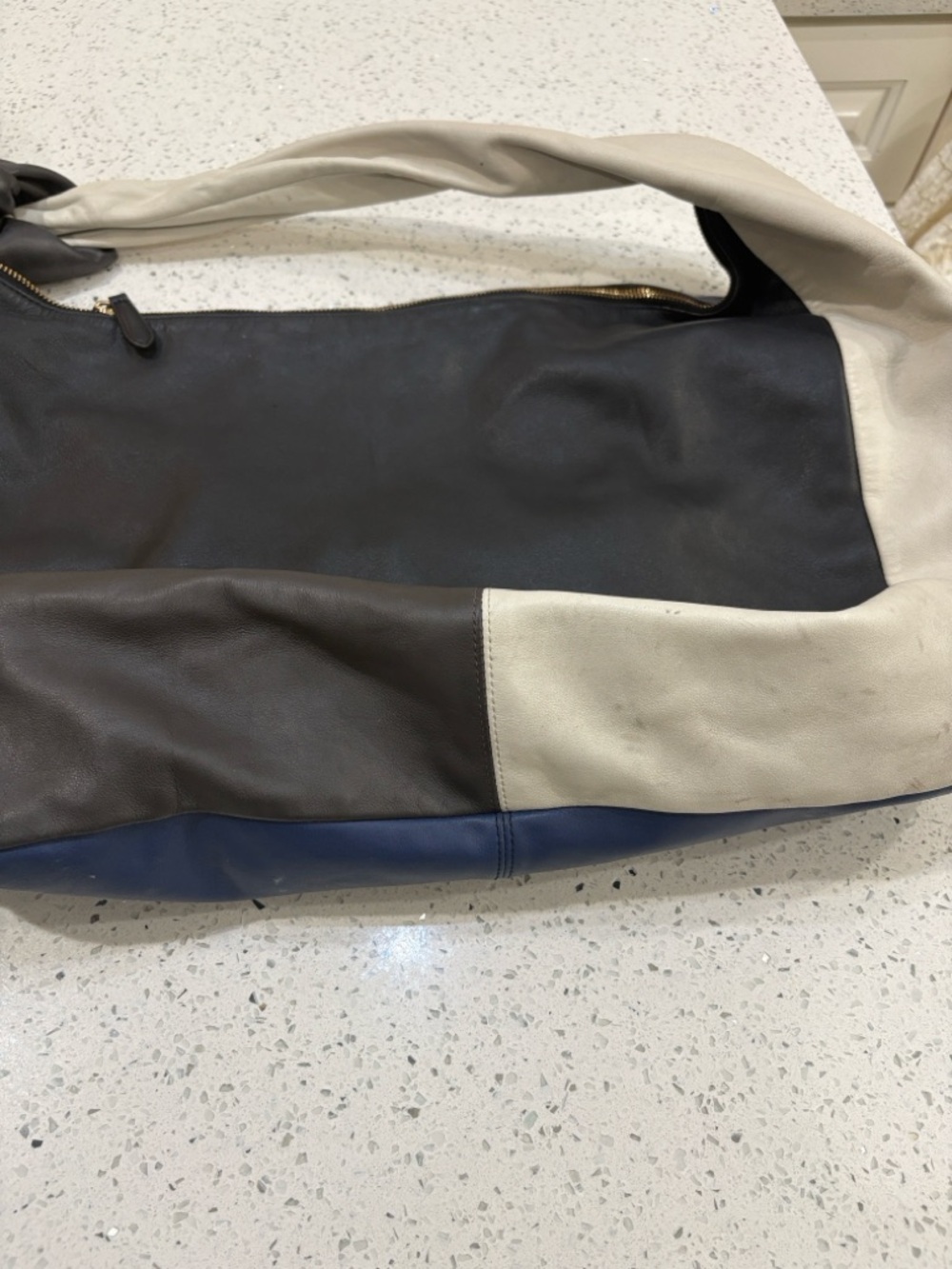 Diane Von Furstenberg Large Colorblock Leather Slouchy Hobo Bag - Picture 9 of 13